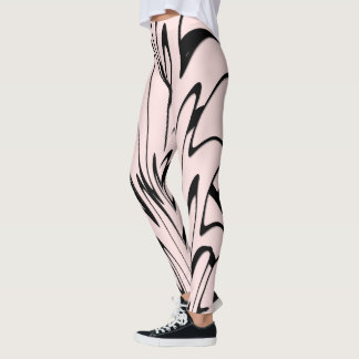 Where Art Meets Thought Black and Pink  Leggings