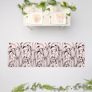 Where Art Meets Thought Black and Pink Outdoor Rug