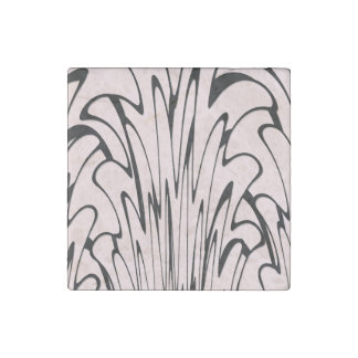 Where Art Meets Thought Black and Pink  Stone Magnet