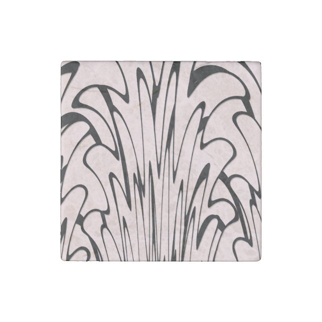 Where Art Meets Thought Black and Pink  Stone Magnet (Front)