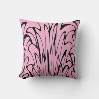 Where Art Meets Thought Black and Pink Throw Pillow