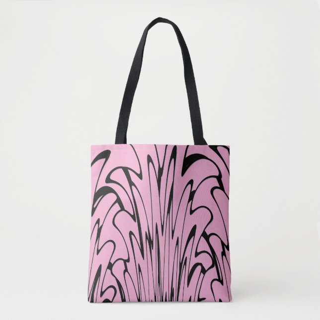 Where Art Meets Thought Black and Pink  Tote Bag (Front)