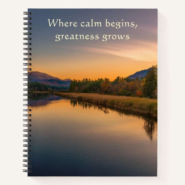 Where Calm Begins Mountain Lake  Notebook (Front)