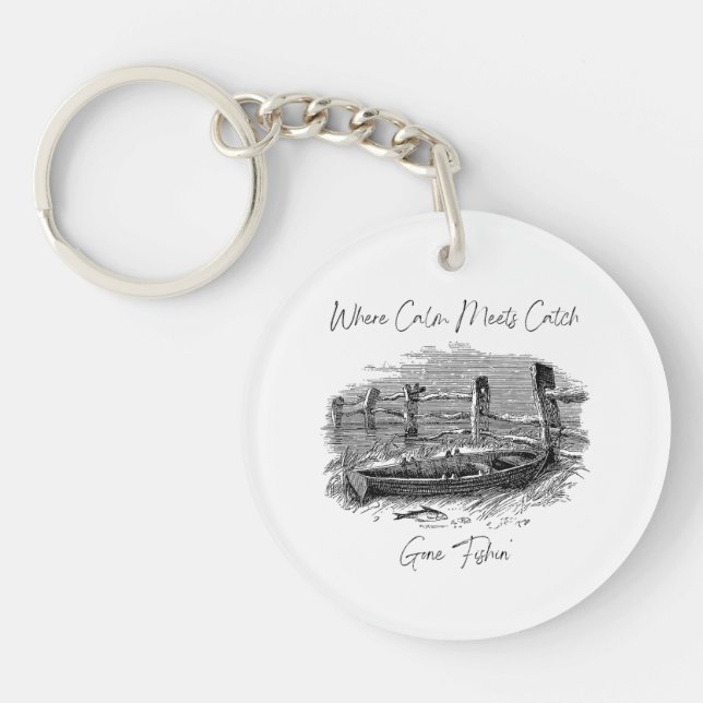 Where Calm Meets Catch Keychain (Front)