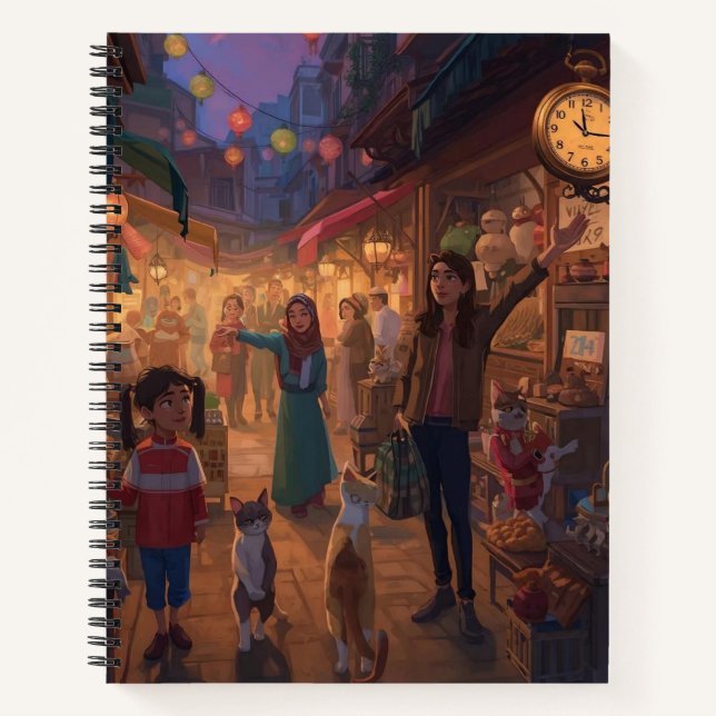 Where Cats Wander and Lanterns Glow Notebook (Front)