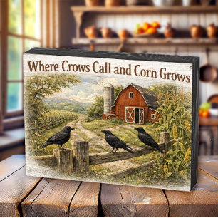 Where Crows Call, Corn Grows Country Sign  