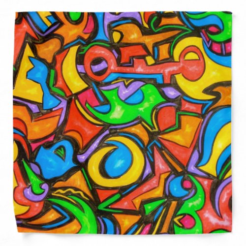 Where Did You Hide The Candy _ Abstract Art Bandana