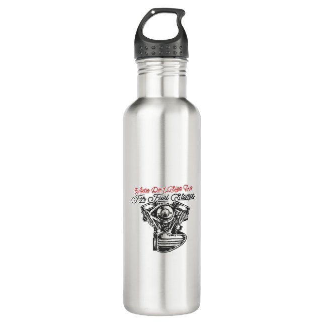 Where Do I Sign Up For Fuel Stamps Stainless Steel Water Bottle (Front)