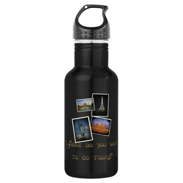 Where Do You Want to Go? Stainless Steel Water Bottle (Front)