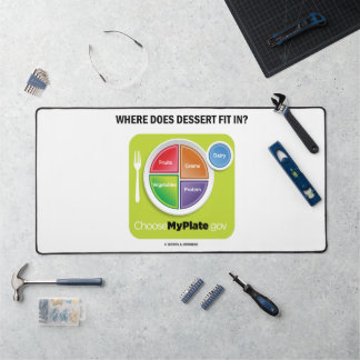 Where Does Dessert Fit In? MyPlate Humor Desk Mat