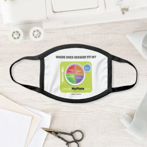 Where Does Dessert Fit In MyPlate Humor Face Mask