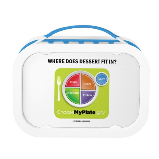Where Does Dessert Fit In? (MyPlate Humor) Lunch Box