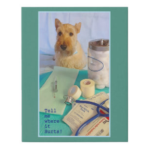 Where does it hurt faux canvas print