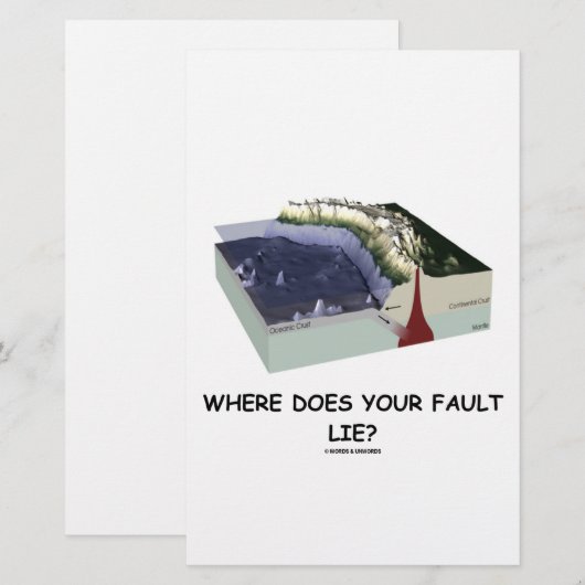 Where Does Your Fault Lie? (Geology Humor) (Front/Back)