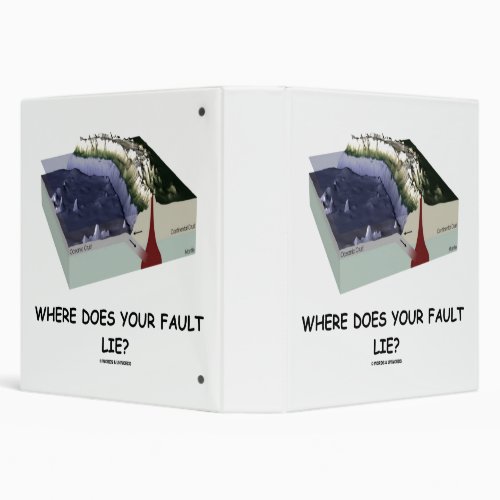 Where Does Your Fault Lie Geology Humor 3 Ring Binder