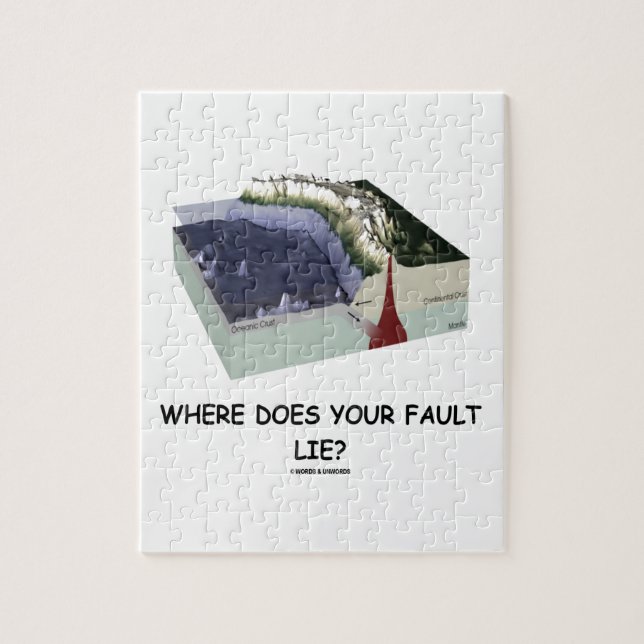 Where Does Your Fault Lie? Geology Humor Jigsaw Puzzle (Vertical)