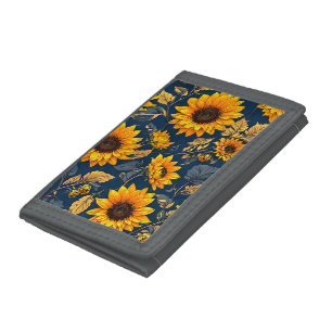 Where Elegance Meets Nature: Sunflower Dreams Tri-fold Wallet