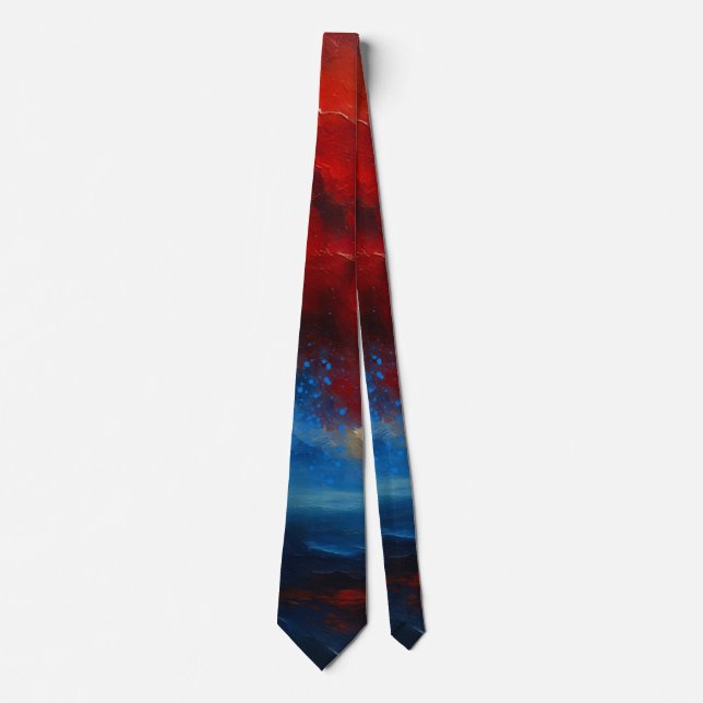 Where Fire Meets Silence Abstract Neck Tie (Front)