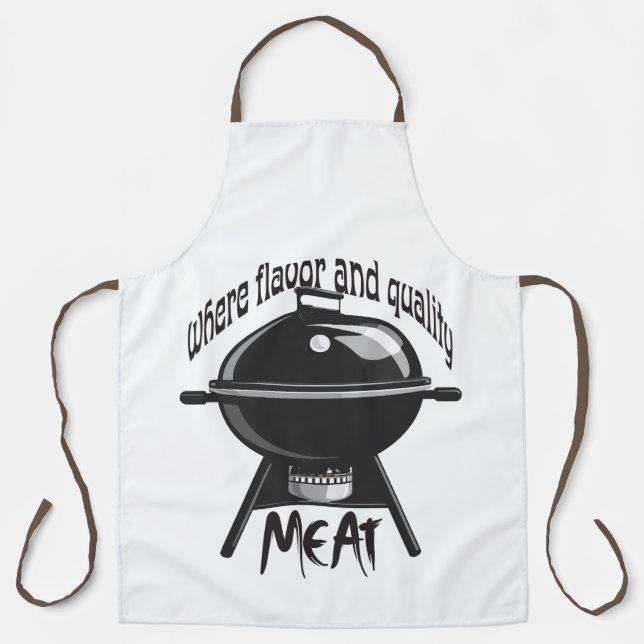  "Where Flaver and quality " MEAT vector graphic Apron (Front)