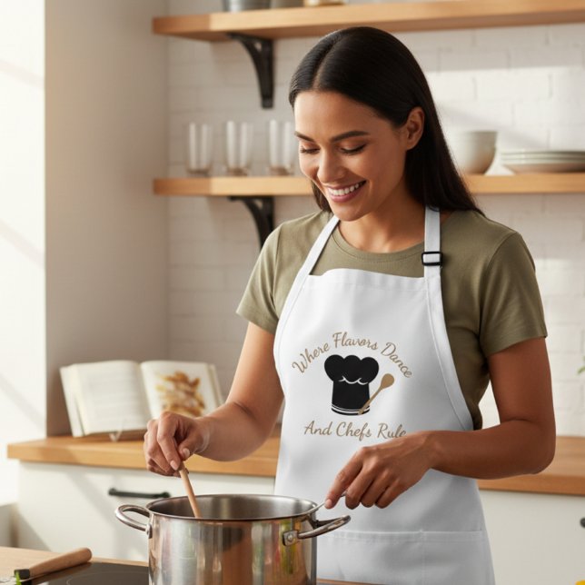 “Where Flavors Dance And Chefs Rule” Apron (Creator Uploaded)