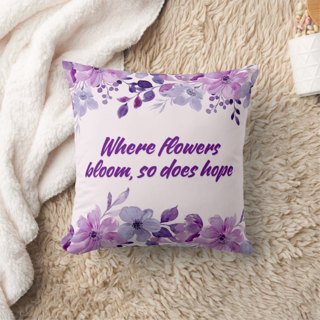 Where Flower Blooms Throw Pillow (Blanket)