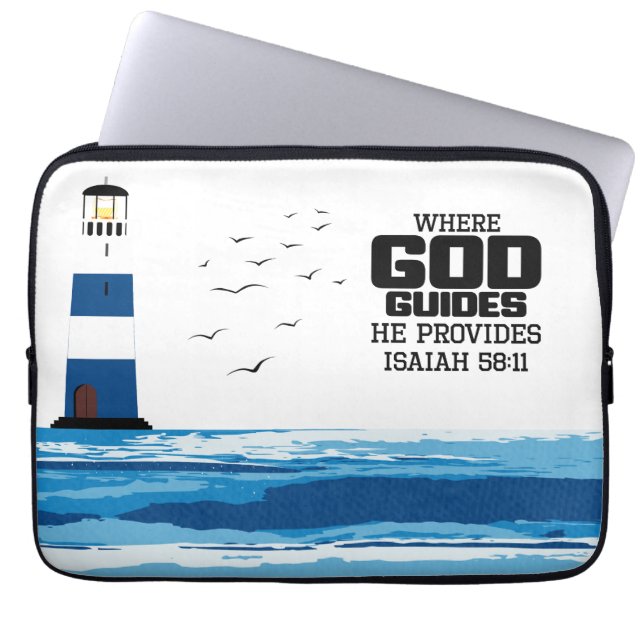 Where God Guides He Provides Laptop Case (Front)