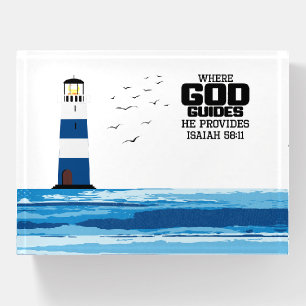Where God Guides He Provides Rectangle Paperweight