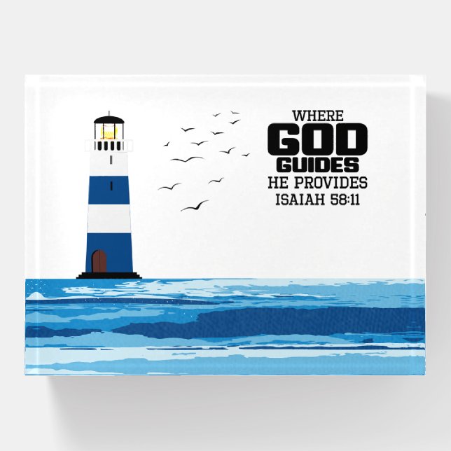Where God Guides He Provides Rectangle Paperweight (Front)