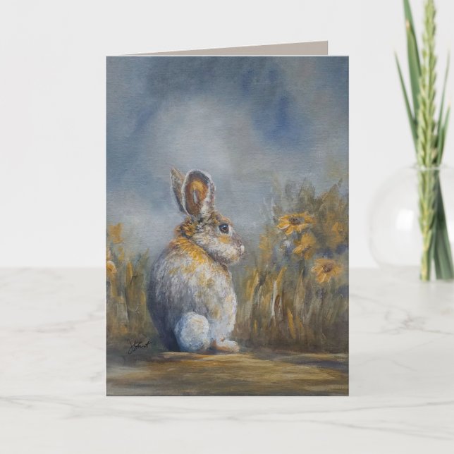 Where Goes Mr Hare? Letterpress Thank You Card (Front)