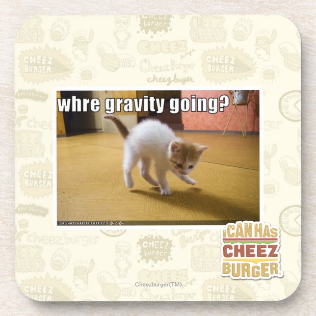 Where gravity going? beverage coaster (Front)