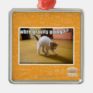 Where gravity going? metal ornament