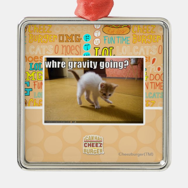 Where gravity going? metal ornament (Front)