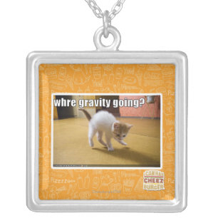 Where gravity going? silver plated necklace