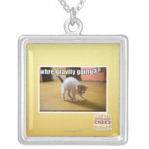 Where gravity going? silver plated necklace