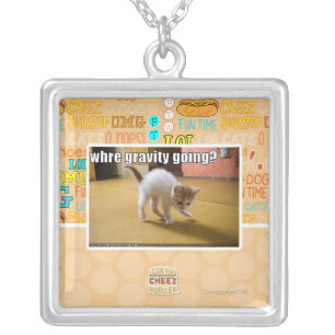 Where gravity going? silver plated necklace