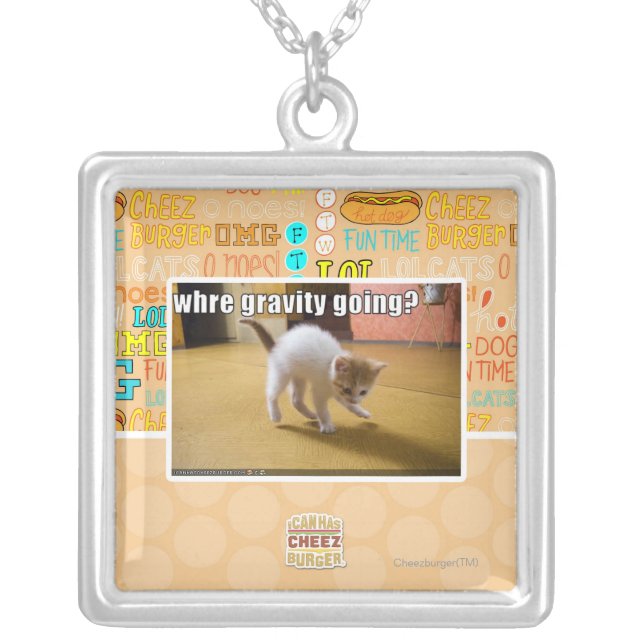 Where gravity going? silver plated necklace (Front)