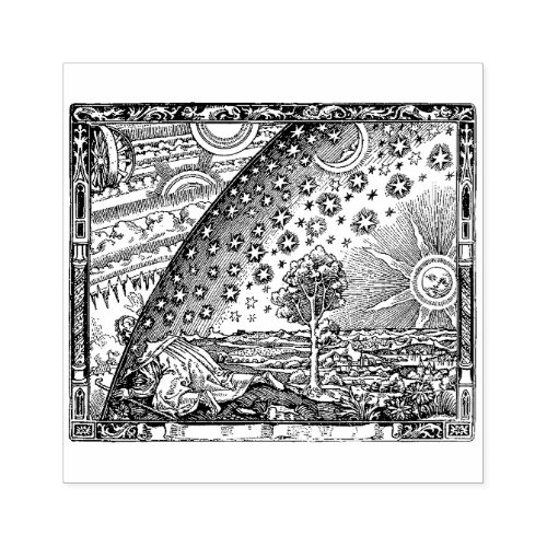 Where heaven and Earth meet  Vintage art Rubber Stamp