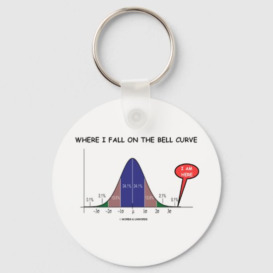 Where I Fall On The Bell Curve I Am Here Keychain