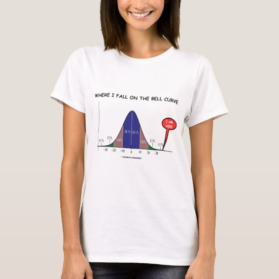 Where I Fall On The Bell Curve I Am Here T-Shirt