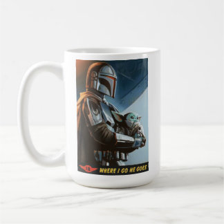 Where I Go He Goes Color Halftone Graphic Coffee Mug