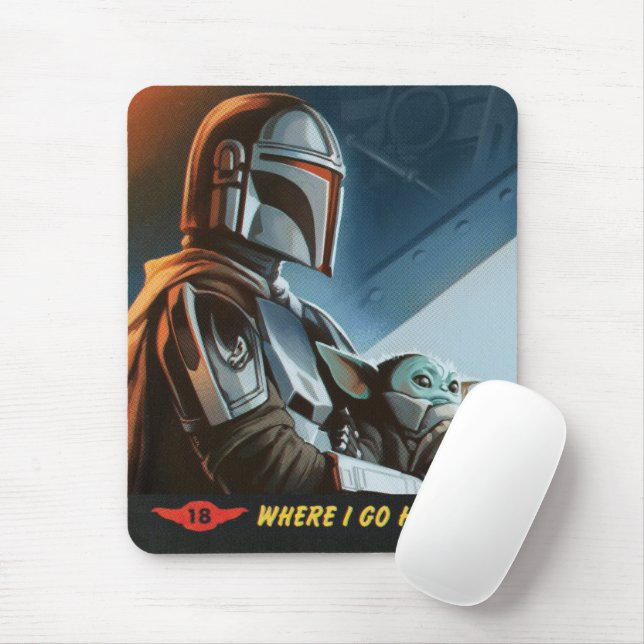 Where I Go He Goes Color Halftone Graphic Mouse Pad (With Mouse)