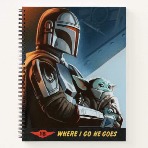Where I Go He Goes Color Halftone Graphic Notebook