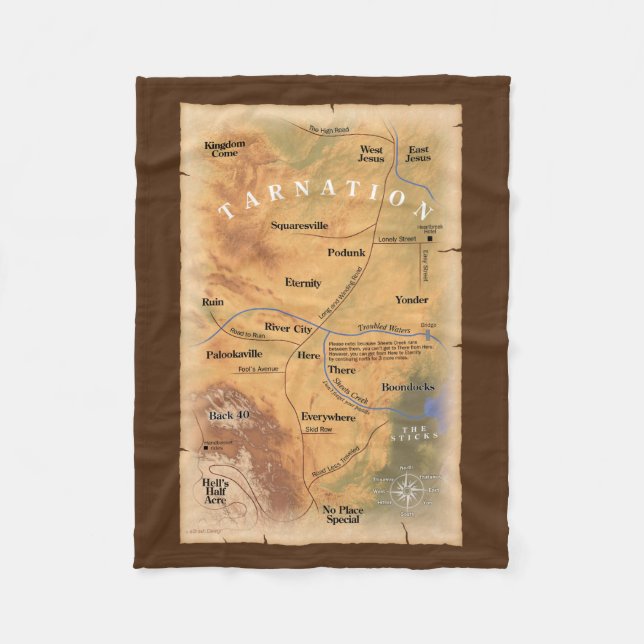 Where in Tarnation? (Funny Map) Fleece Blanket (Front)