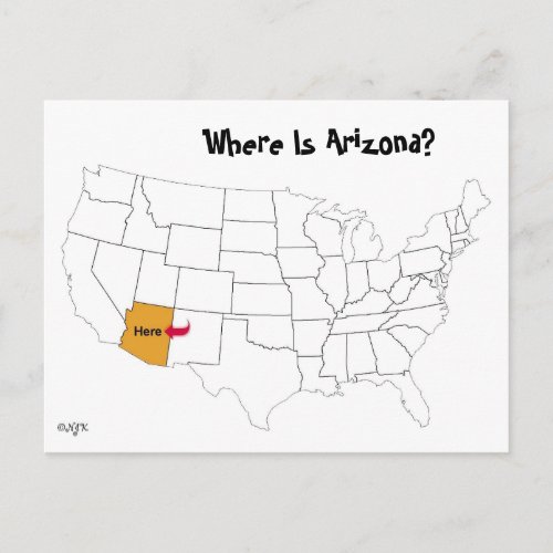 Where Is Arizona Postcard