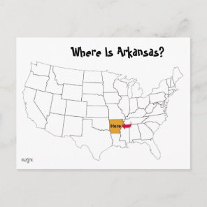Where Is Arkansas? Postcard