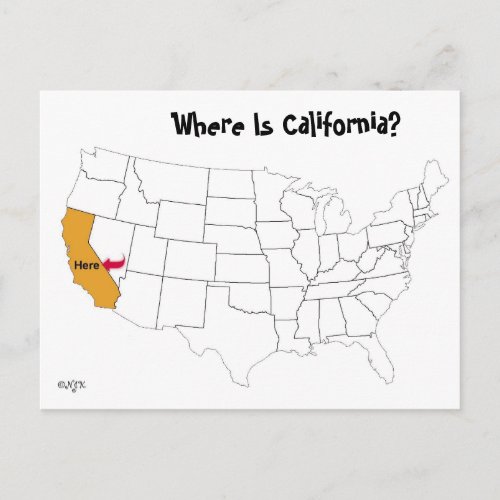 Where Is California Postcard