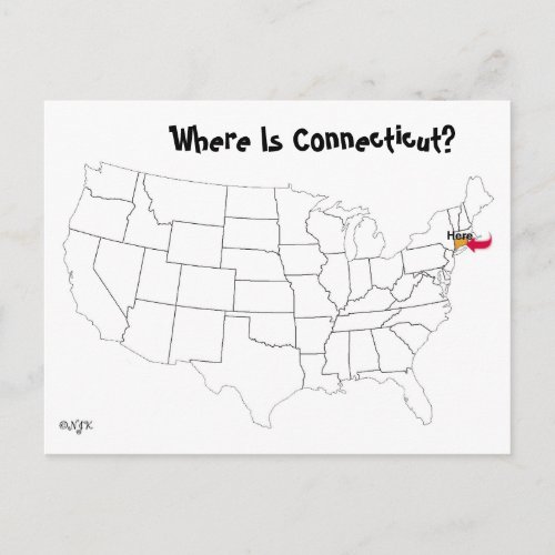 Where Is Connecticut Postcard