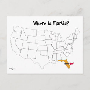 Where Is Florida? Postcard