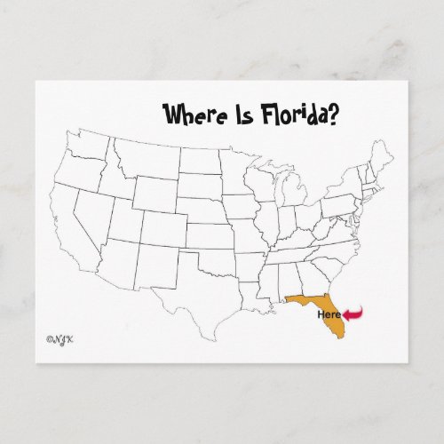 Where Is Florida Postcard