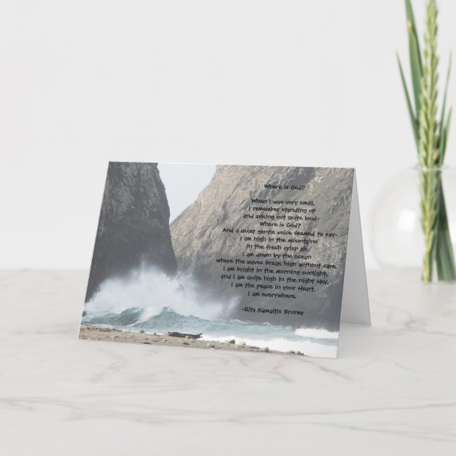 Where is God? Poem Inspirational Blank Card (Front)